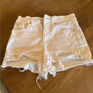 Express Cream Jean Shorts